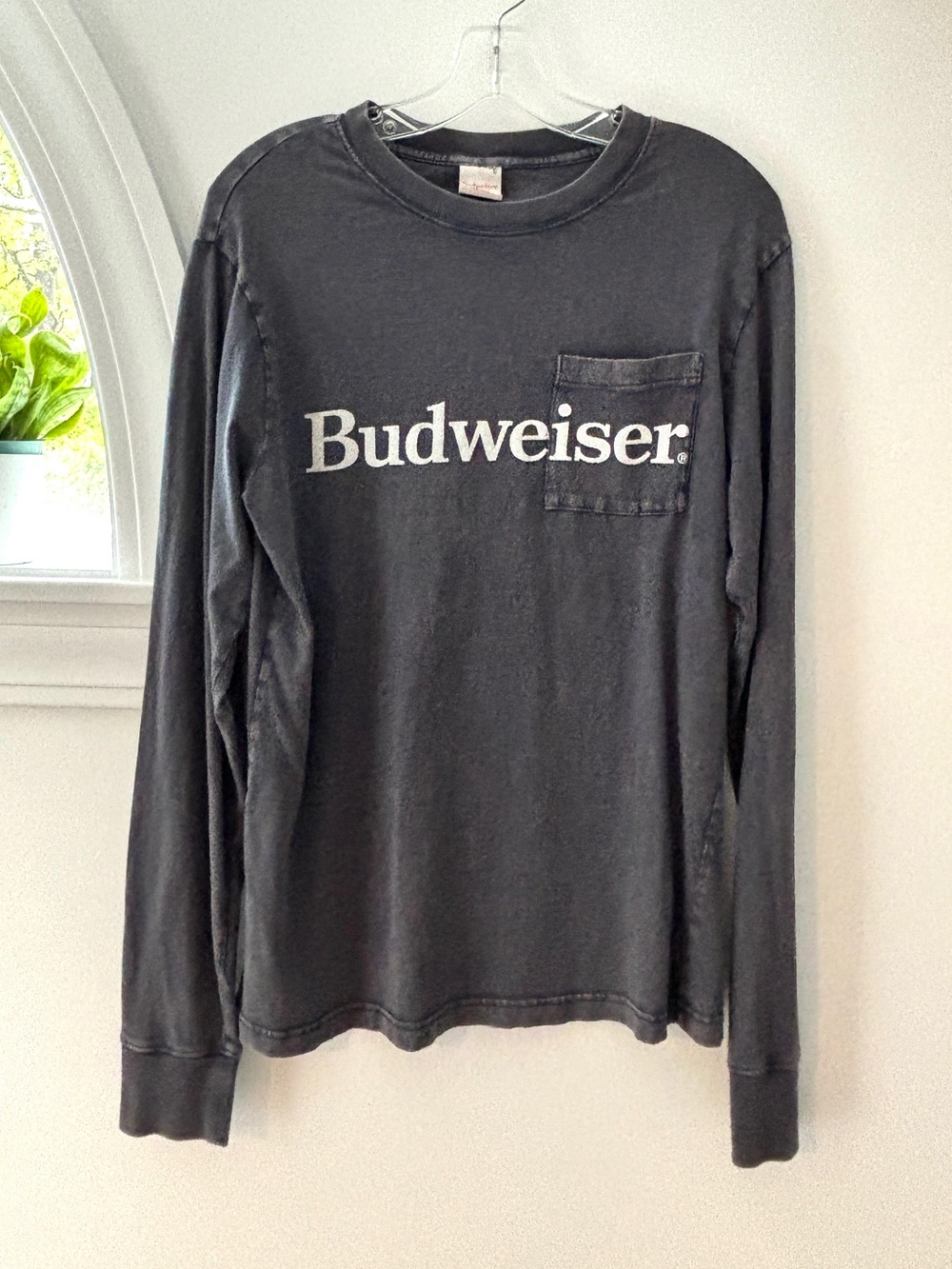 Budweiser PacSun Reversible Long Sleeve Pocket T-Shirt Retro Beer Logo Tee S - Picture 6 of 15